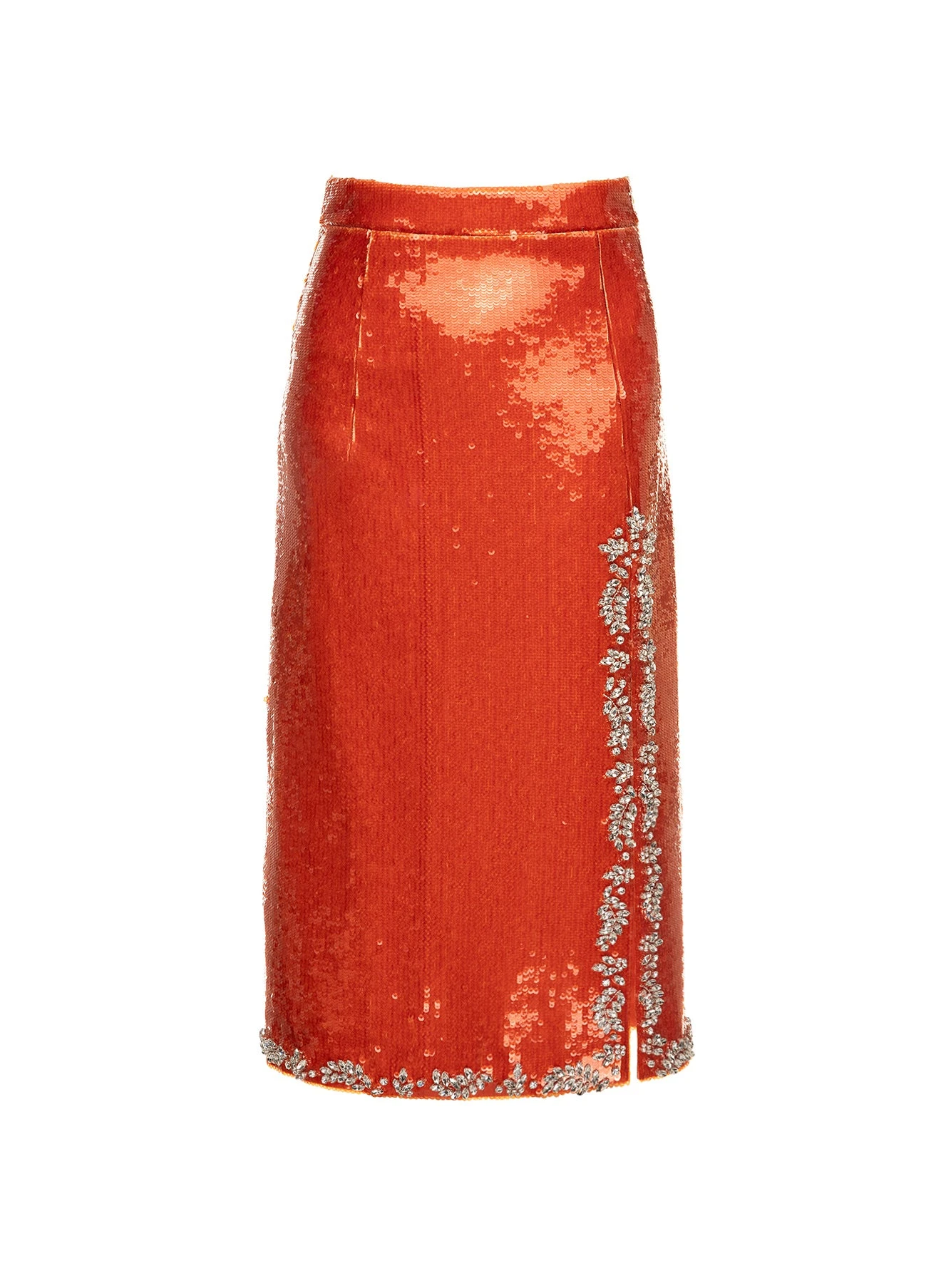 Dries Van Noten Geraldine Skirt in Orange Embellished Sequins | | Luxury Shoes Dries Van Noten Geraldine Skirt in Orange Embellished Sequins