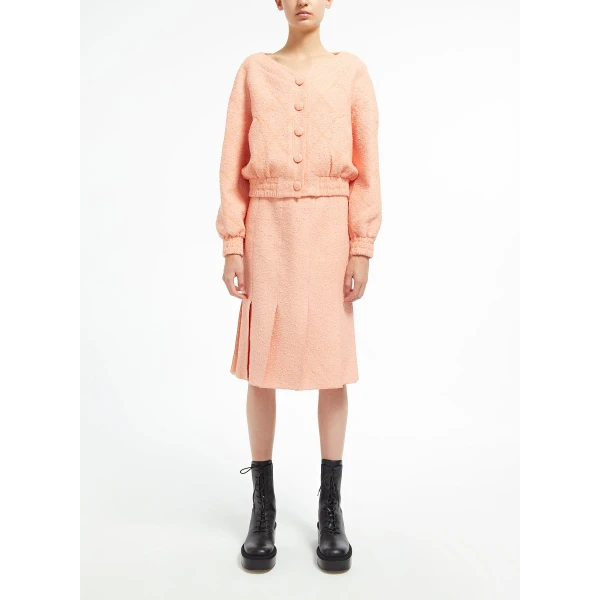 Giada Skirt in Peach Tweed - Image 2