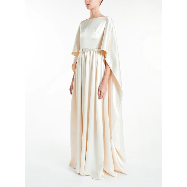 Lea Gown in Ivory Satin - Image 3