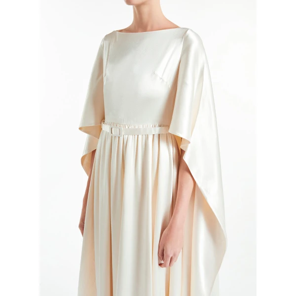 Lea Gown in Ivory Satin - Image 5