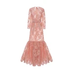 Dries Van Noten Lorelei Gown in Pink Embroidered Tulle