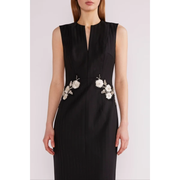 Lumi Midi Dress in Black Tailoring - Image 5