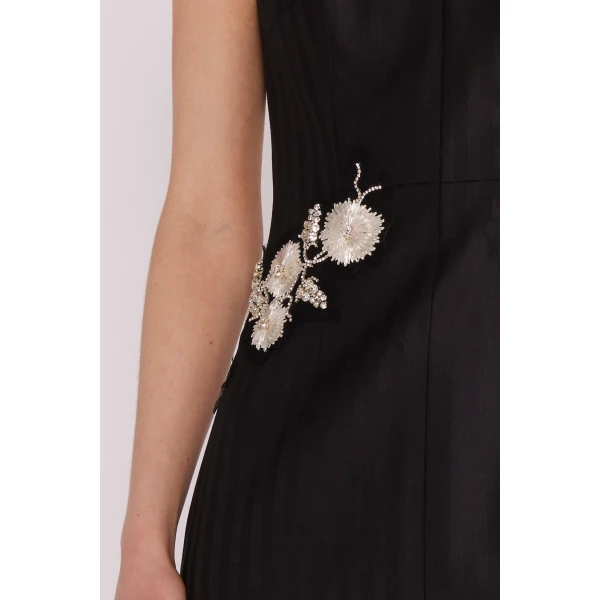 Lumi Midi Dress in Black Tailoring - Image 6