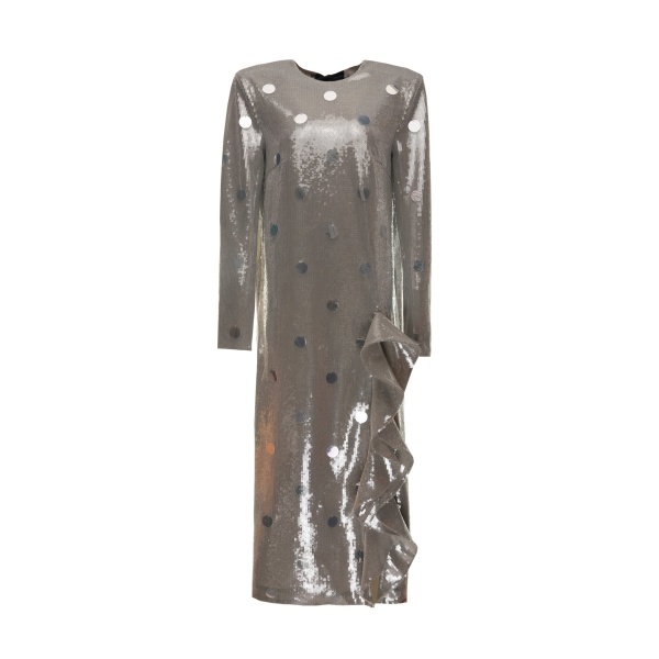 Dries Van Noten Lyra Dress in Smoke Embroidered Sequins