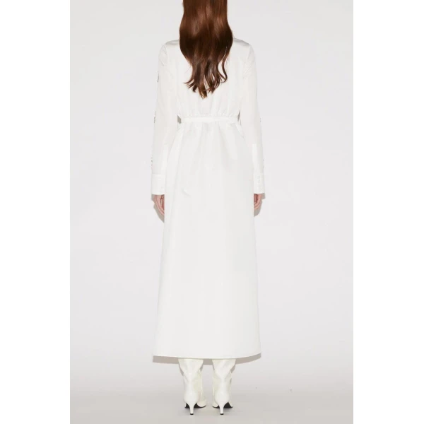 Madeline Midi Dress in White Faille - Image 3