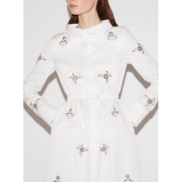 Madeline Midi Dress in White Faille - Image 4