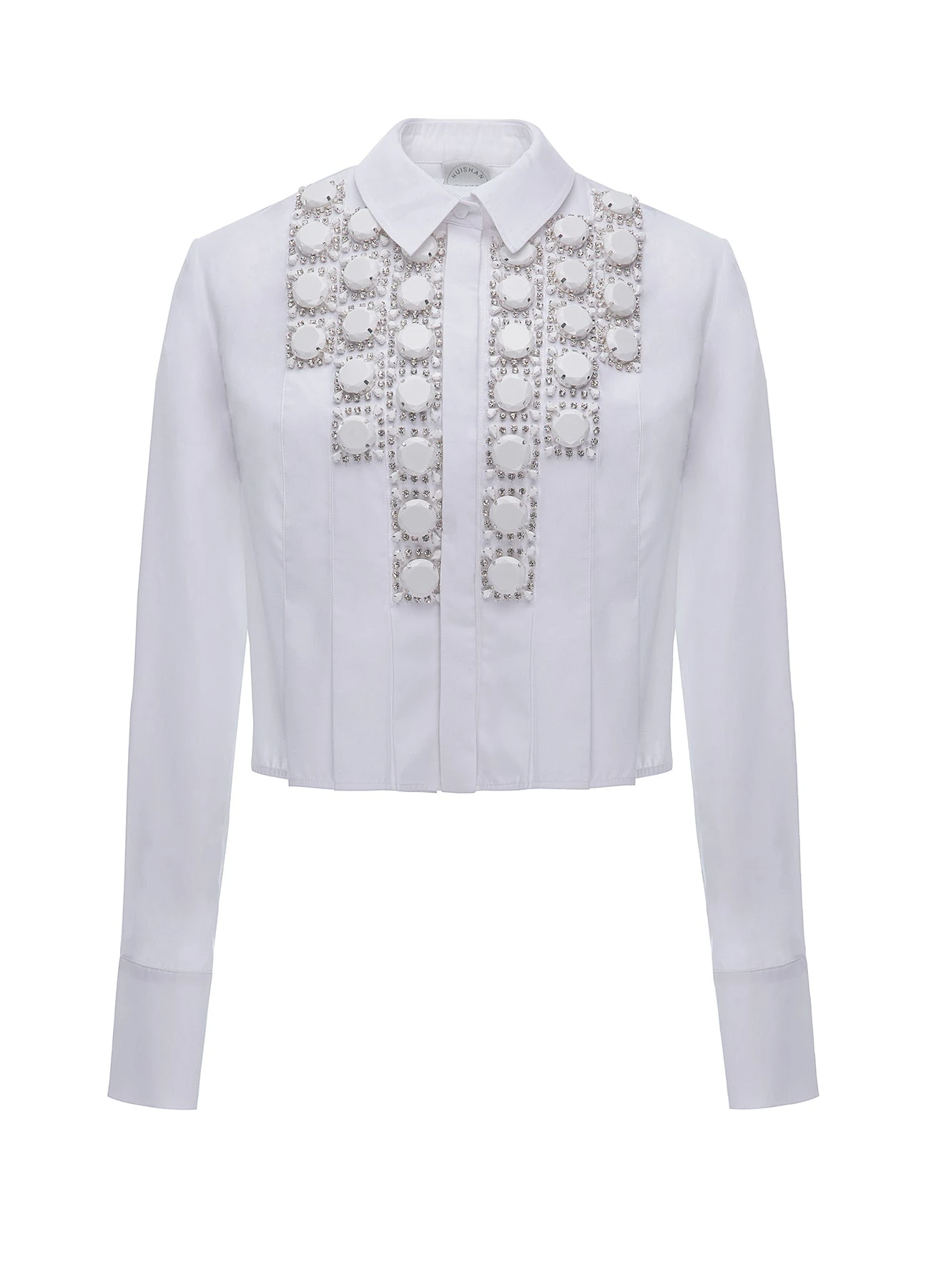 Dries Van Noten Maniya Shirt in White Embellished Cotton | | Luxury Shoes Dries Van Noten Maniya Shirt in White Embellished Cotton