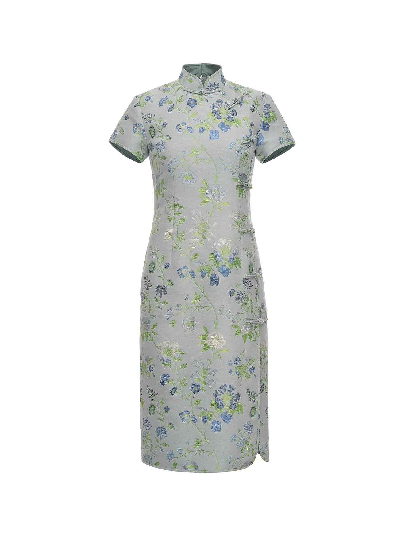 Dries Van Noten Manon Dress in Teal Multi Jacquard | | Luxury Shoes Dries Van Noten Manon Dress in Teal Multi Jacquard