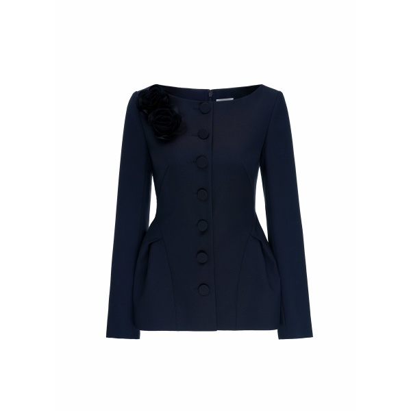 Dries Van Noten Mara Jacket in Navy Tailoring
