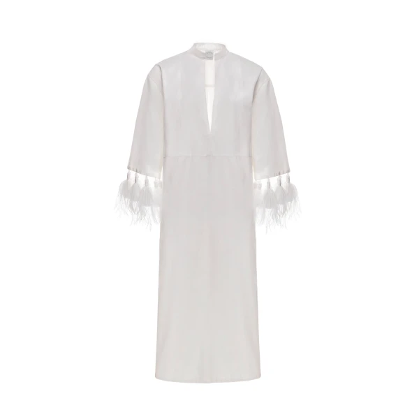 Menorca Caftan in White Cotton
