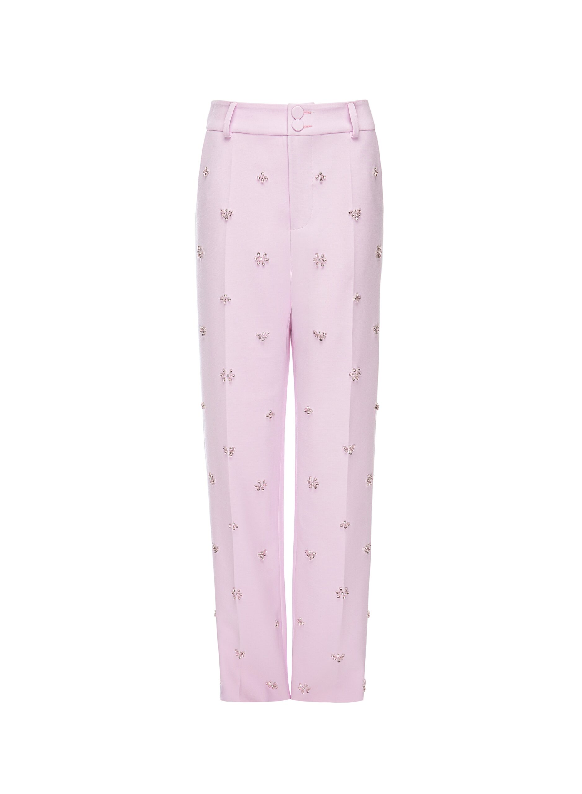 Dries Van Noten Miles Trousers in Orchid Ice Embellished Crepe | | Luxury Shoes Dries Van Noten Miles Trousers in Orchid Ice Embellished Crepe