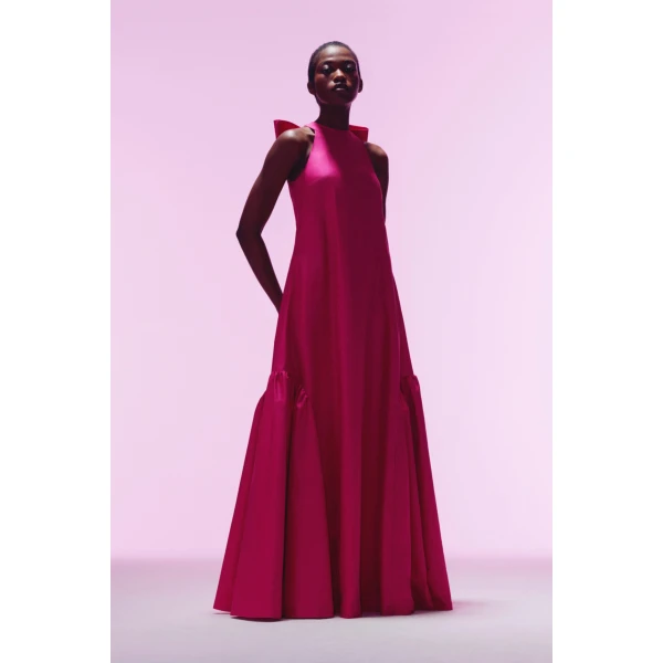 Miro Gown in Hot Pink Taffeta - Image 6