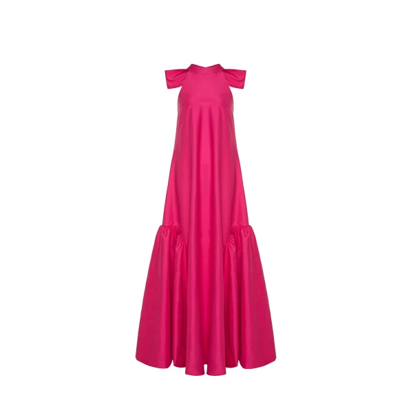 Dries Van Noten Miro Gown in Hot Pink Taffeta
