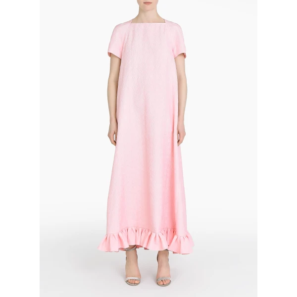 Nadia Dress in Pink Quartz Jacquard - Image 2