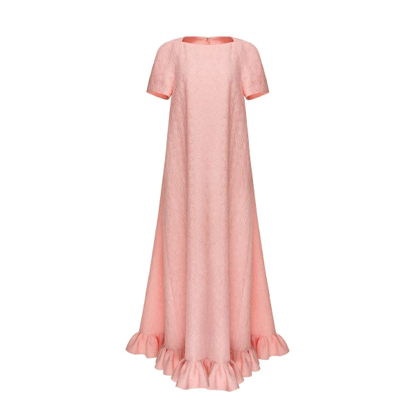 Nadia Dress in Pink Quartz Jacquard