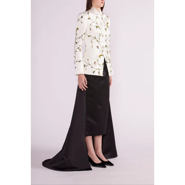 Neli Midi Skirt in Black Duchesse - Image 4