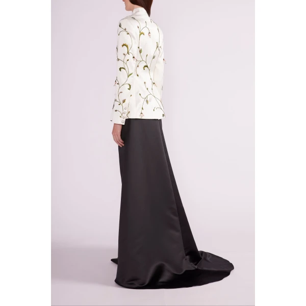 Neli Midi Skirt in Black Duchesse - Image 5