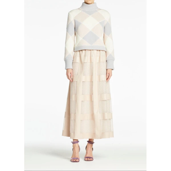 Noura Skirt in Pink Fishnet Pleather - Image 2