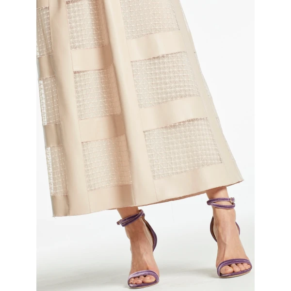 Noura Skirt in Pink Fishnet Pleather - Image 4
