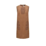 Dries Van Noten Paola Mini Dress in Brown Suede