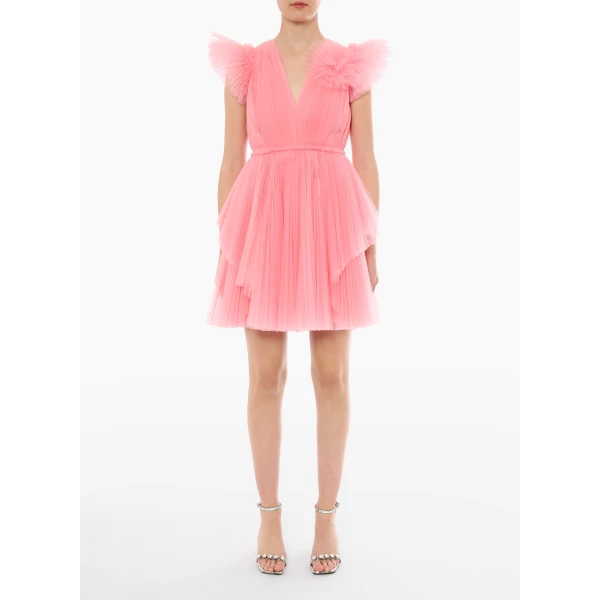 Pia Dress in Pink Quartz Tulle - Image 2