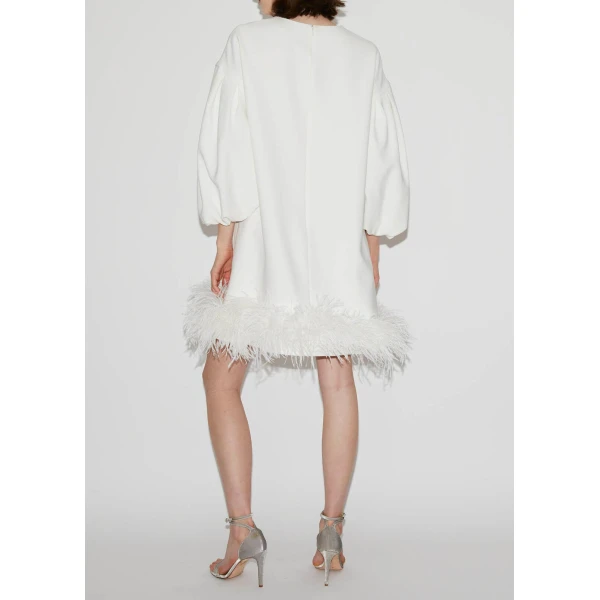 Poppy Dress in White Crepe - Image 3