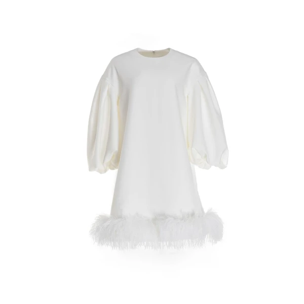 Poppy Dress in White Crepe