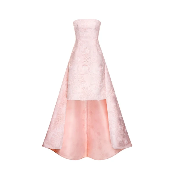 Dries Van Noten Raven Gown in Pink Duchesse