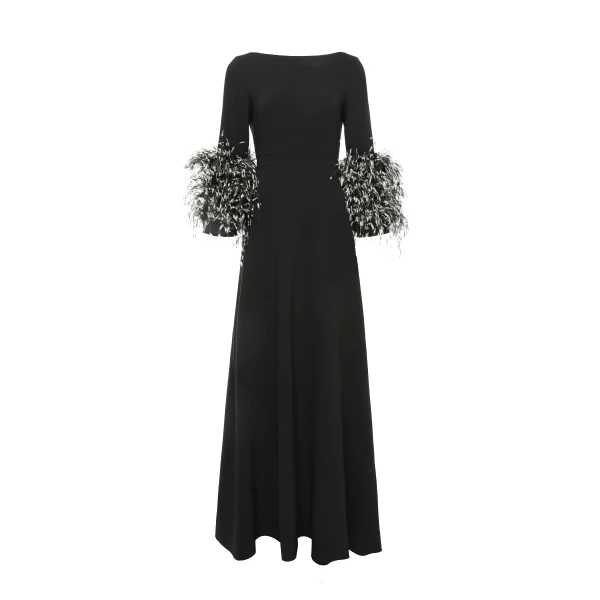 Reign Gown in Black Crepe