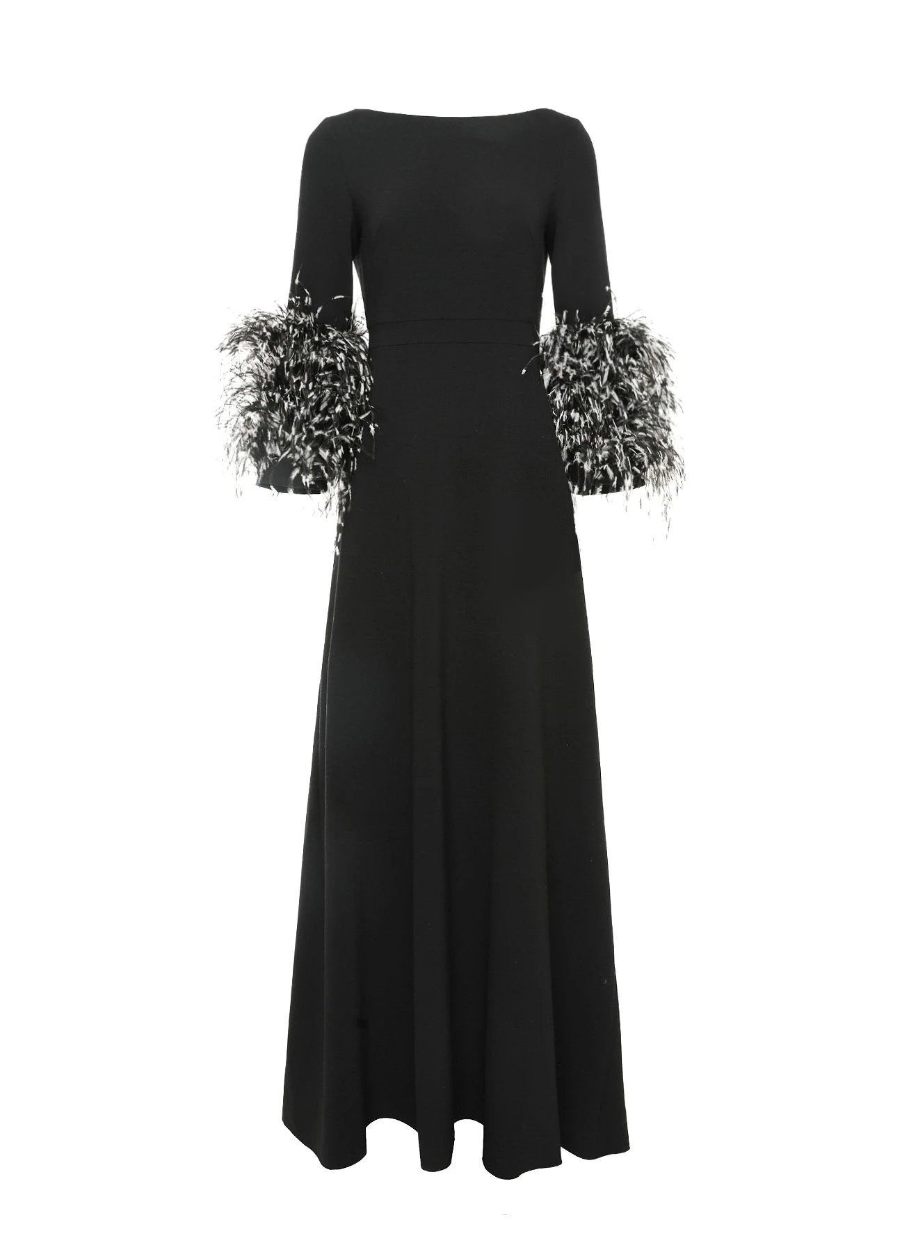 Dries Van Noten Reign Gown in Black Crepe | Evening Gowns | Luxury Shoes Dries Van Noten Reign Gown in Black Crepe