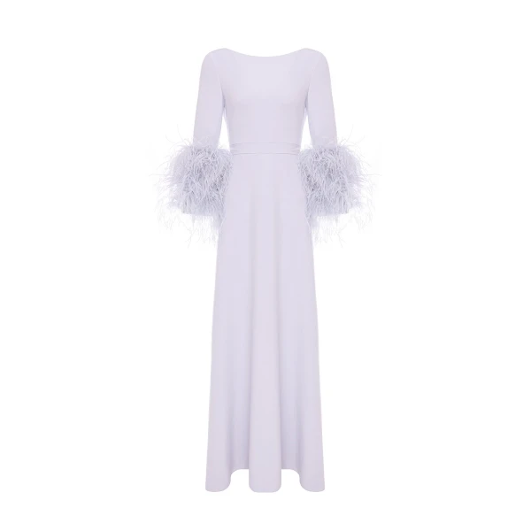 Reign Gown in Lilac Fog Crepe