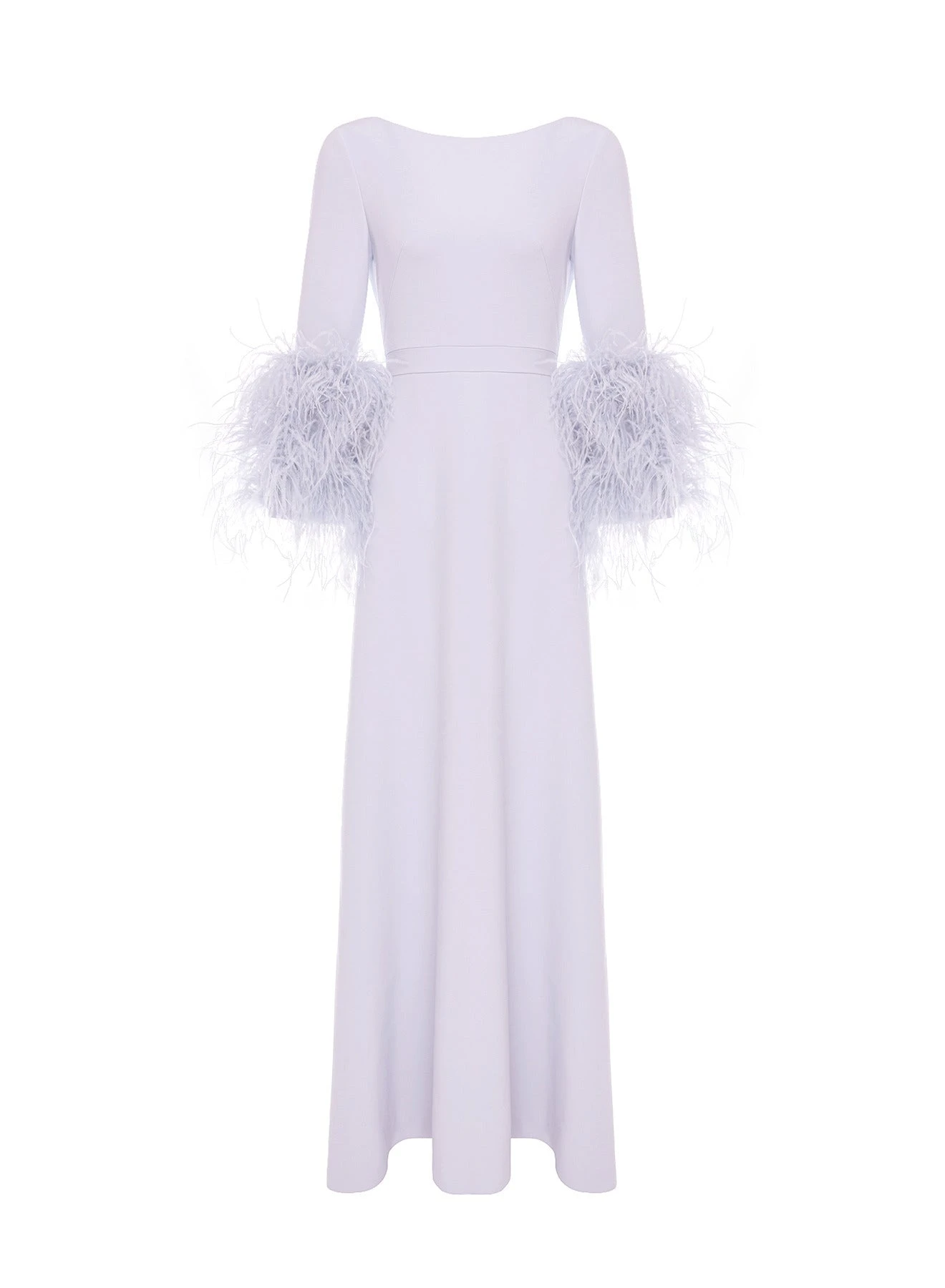 Dries Van Noten Reign Gown in Lilac Fog Crepe | Evening Gowns | Luxury Shoes Dries Van Noten Reign Gown in Lilac Fog Crepe