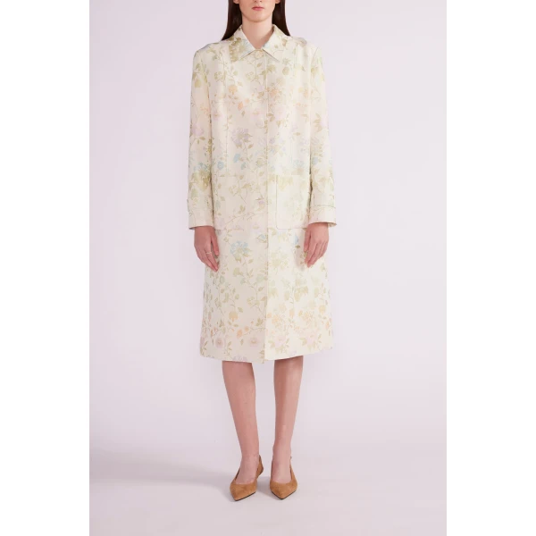 Reina Coat in Ivory Multi Jacquard - Image 3