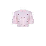 Dries Van Noten River Jacket in Pink Embellished Crepe