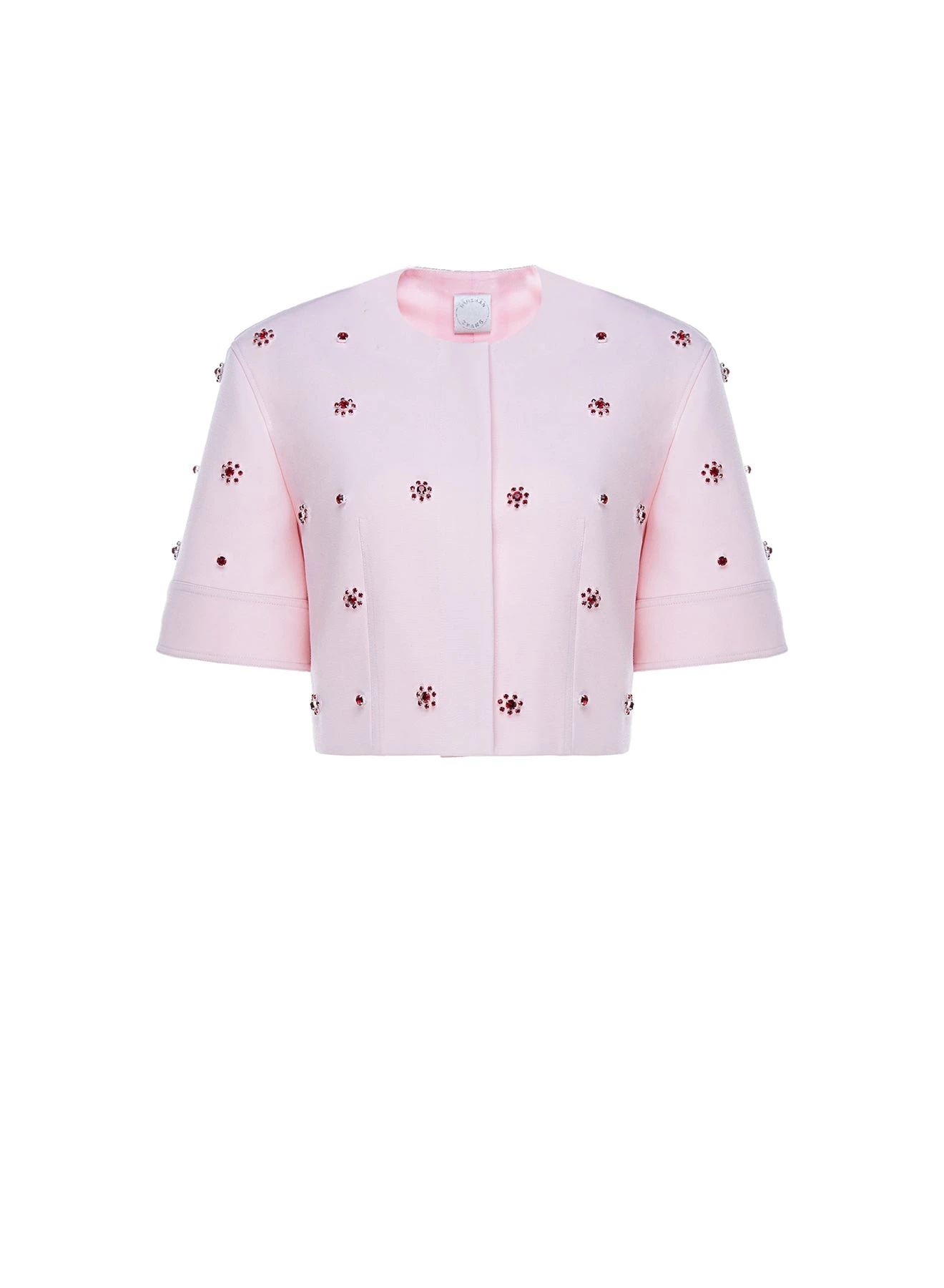 Dries Van Noten River Jacket in Pink Embellished Crepe | | Luxury Shoes Dries Van Noten River Jacket in Pink Embellished Crepe