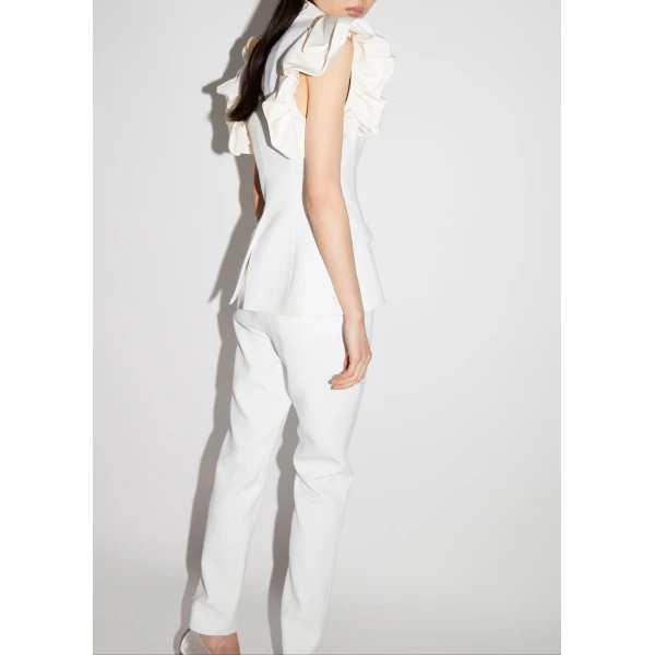 Rosita Jacket in White Crepe - Image 5