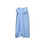 Dries Van Noten Rowena Midi Skirt in Pale Blue Cotton