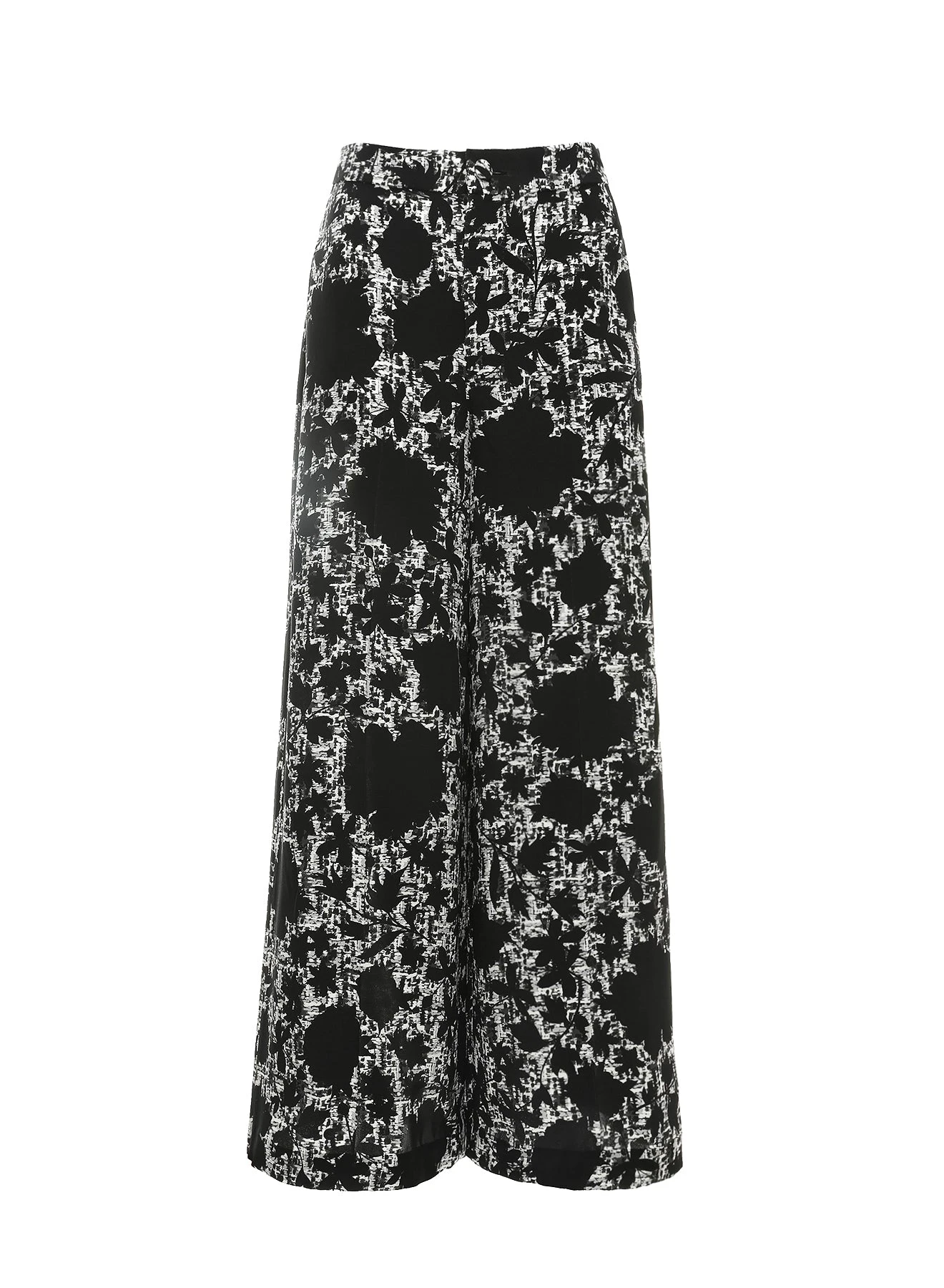 Dries Van Noten Sawyer Trousers in White Black Crepe Chine | | Luxury Shoes Dries Van Noten Sawyer Trousers in White Black Crepe Chine