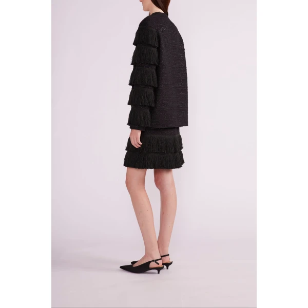 Twilly Mini Skirt in Black Tweed - Image 5