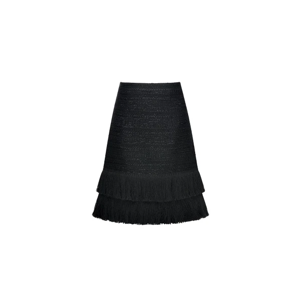 Twilly Mini Skirt in Black Tweed