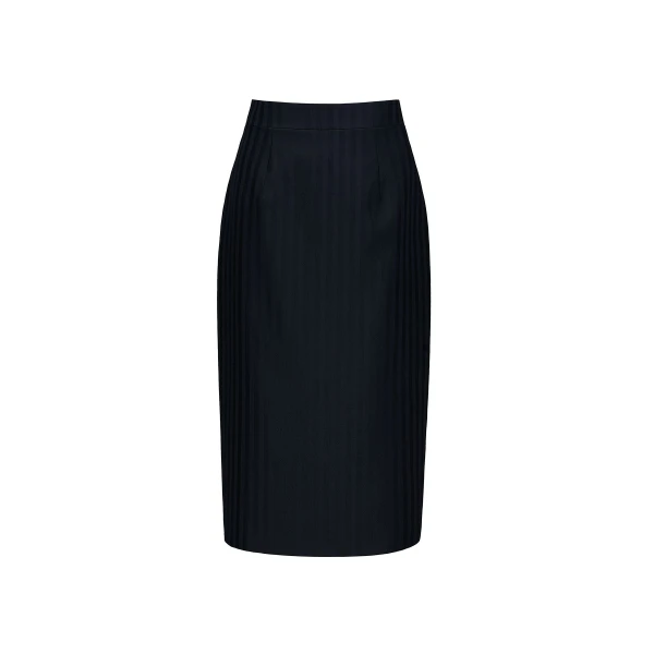 Dries Van Noten Vania Midi Skirt in Black Tailoring