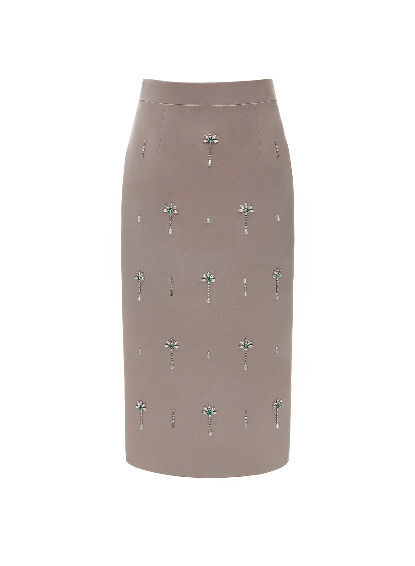 Dries Van Noten Vania Midi Skirt in Pale Brown Duchesse | | Luxury Shoes Dries Van Noten Vania Midi Skirt in Pale Brown Duchesse