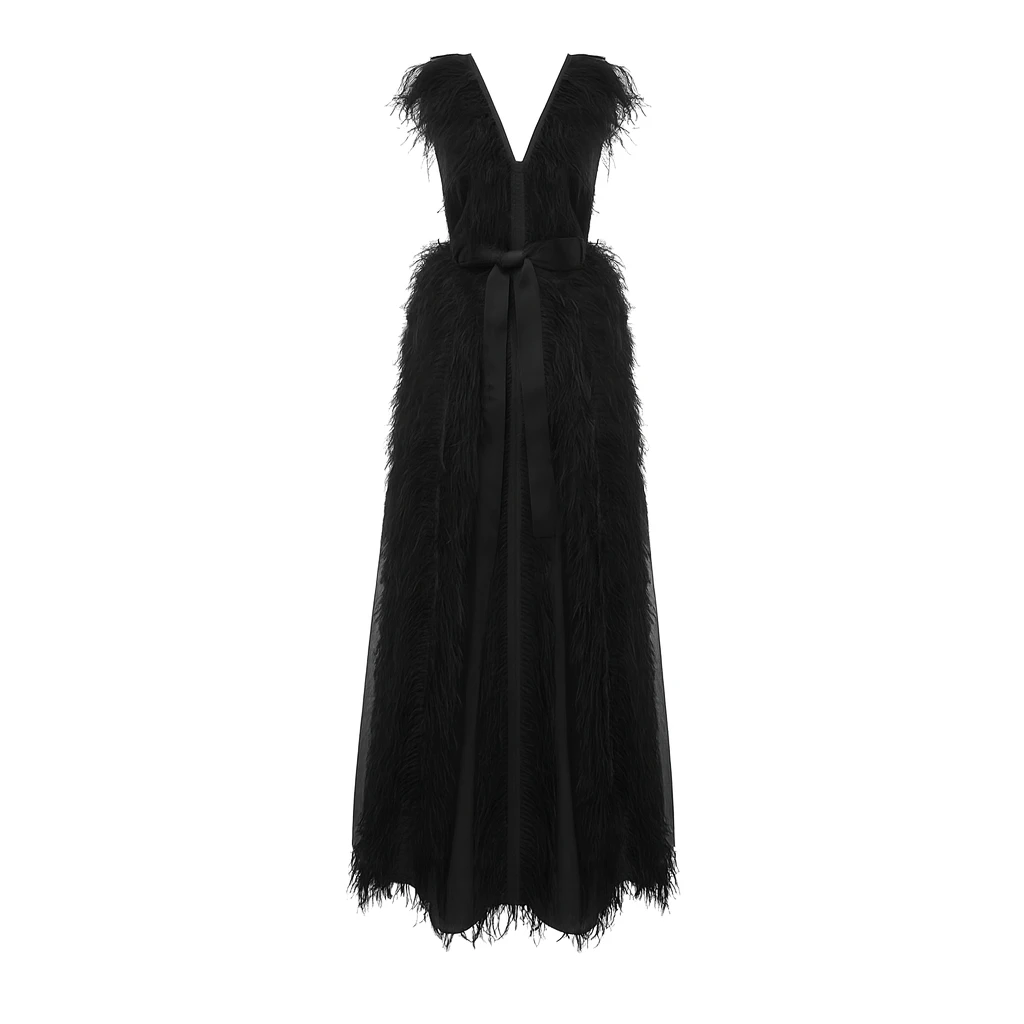 Dries Van Noten Violette Dress in Black Organza | | Luxury Shoes Dries Van Noten Violette Dress in Black Organza