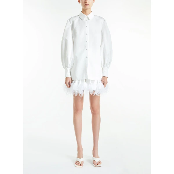 Vivi Dress in White Faille - Image 2