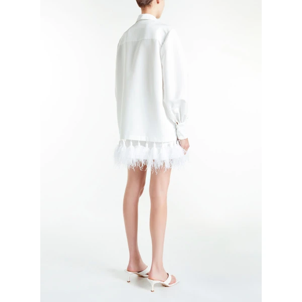 Vivi Dress in White Faille - Image 4