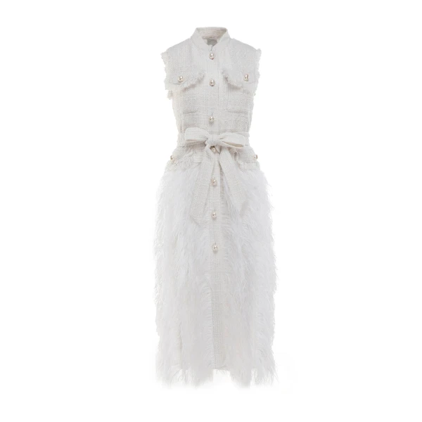Wyatt Gilet in Ivory Tweed