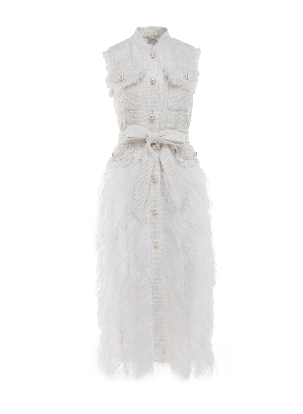 Dries Van Noten Wyatt Gilet in Ivory Tweed | Vests | Luxury Shoes Dries Van Noten Wyatt Gilet in Ivory Tweed