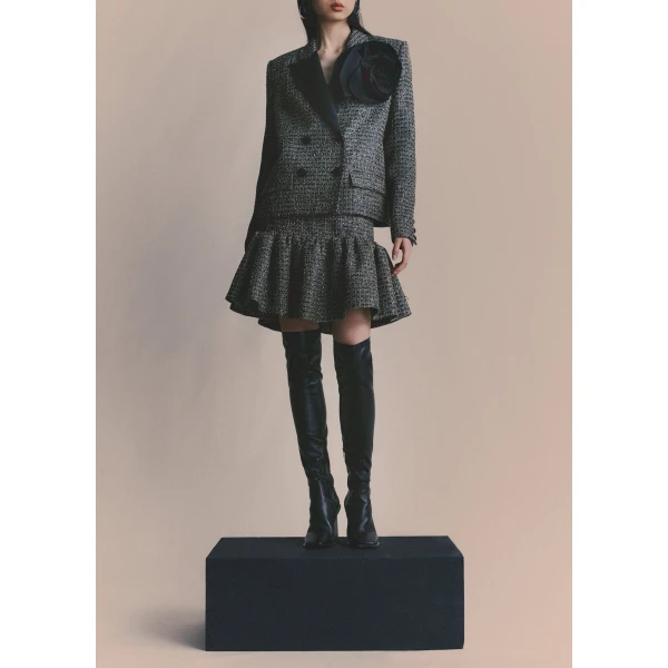 Yves Jacket in Black Gold Lurex Tweed - Image 5
