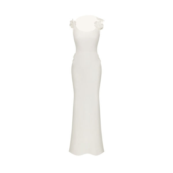 JW PEI 3D Floral Appliqué Satin Dress