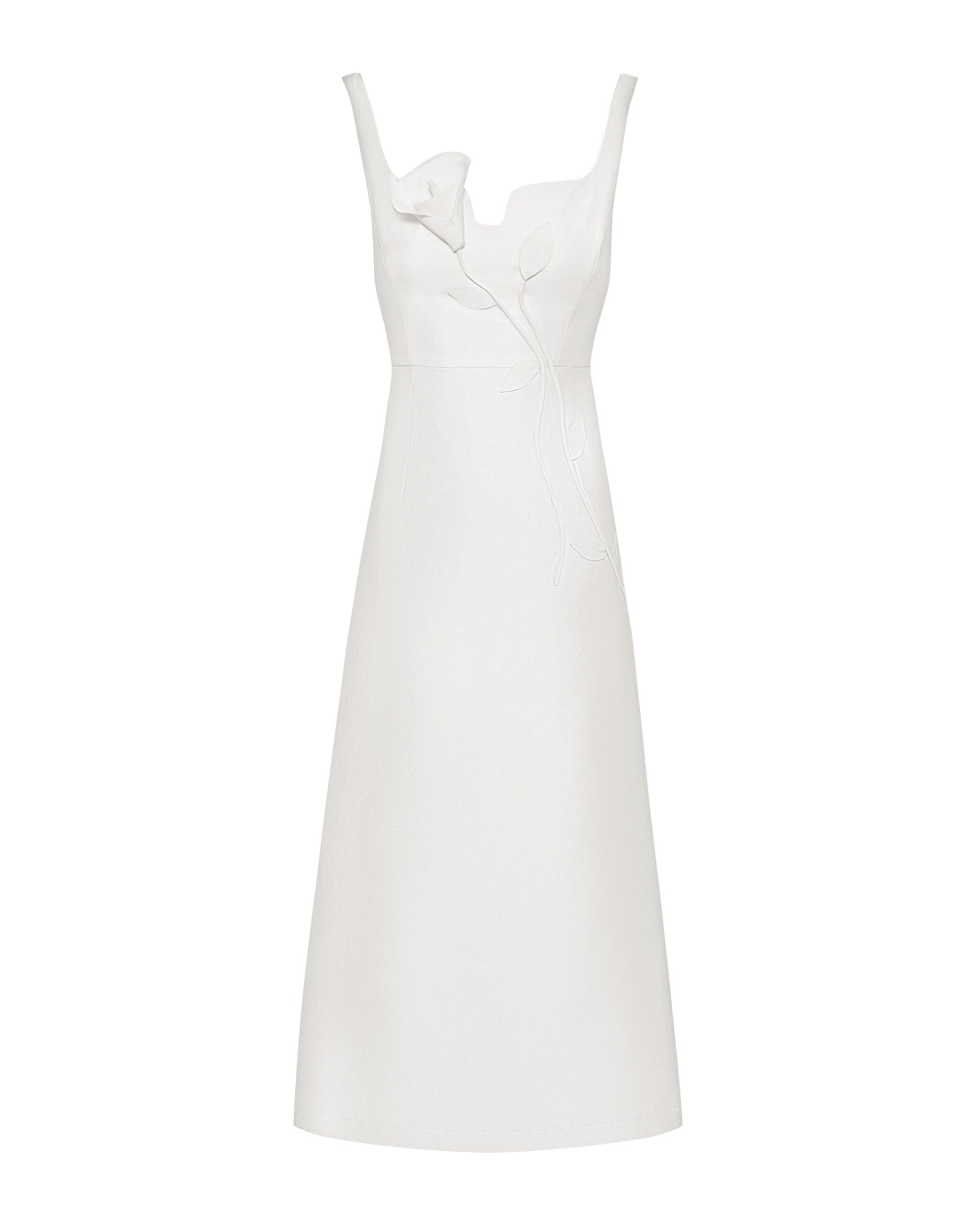 JW PEI gown | Los Angeles Vegan Fashion Dresses | Luxury Shoes JW PEI 3D Vine-Appliqué Asymmetric Sweetheart Gown